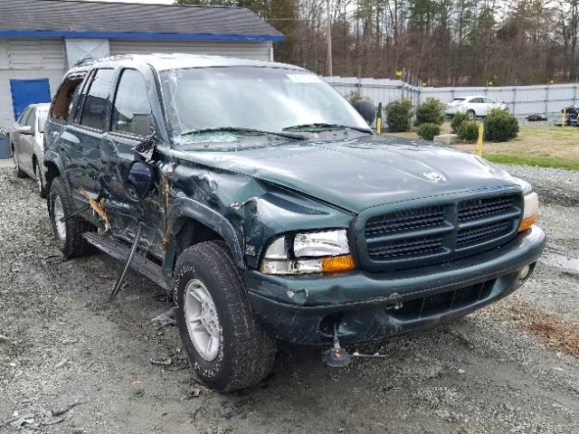 1B4HS28Z4YF227709 - 2000 DODGE DURANGO GREEN photo 1