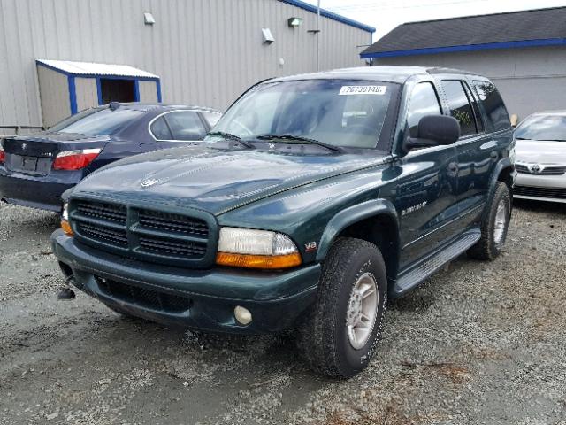 1B4HS28Z4YF227709 - 2000 DODGE DURANGO GREEN photo 2