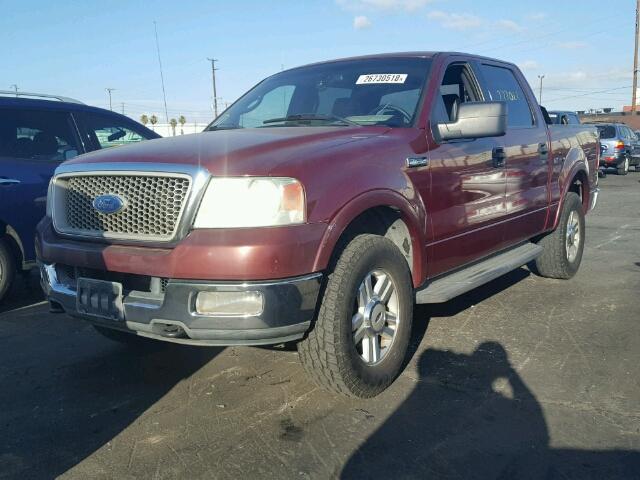 1FTPW14504KA09154 - 2004 FORD F150 SUPER RED photo 2