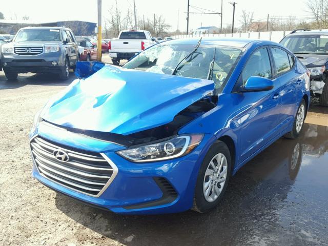 KMHD74LF1HU076105 - 2017 HYUNDAI ELANTRA SE BLUE photo 2