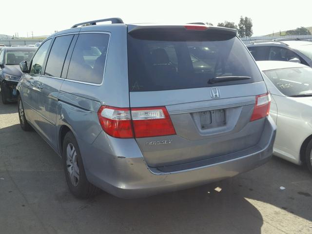 5FNRL38797B068083 - 2007 HONDA ODYSSEY EX BLUE photo 3