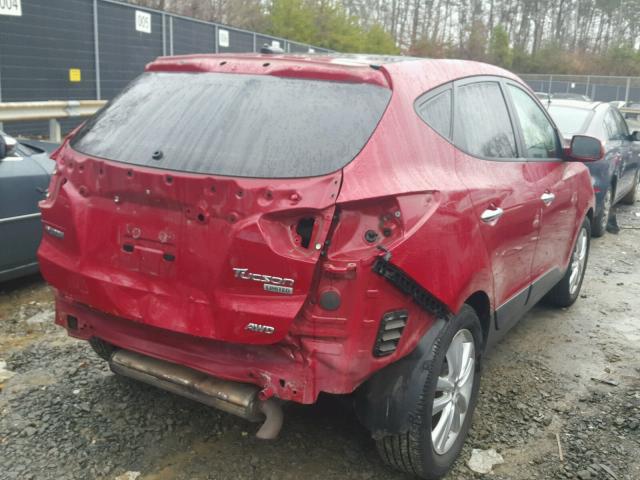 KM8JUCAC6AU023212 - 2010 HYUNDAI TUCSON GLS RED photo 4