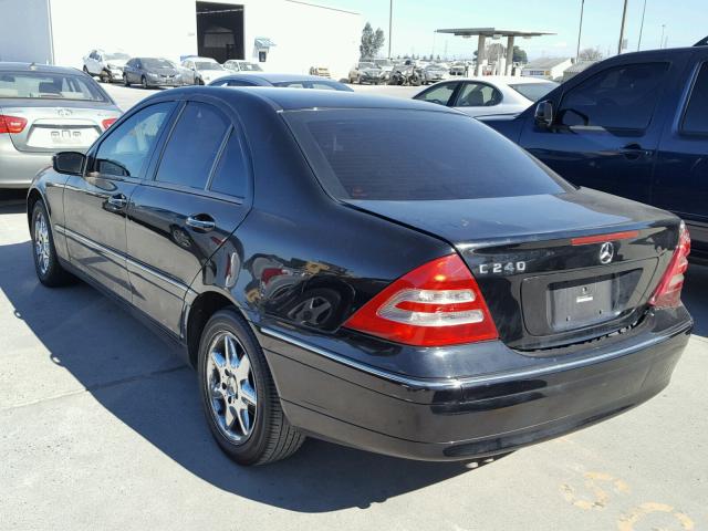 WDBRF61J23A436782 - 2003 MERCEDES-BENZ C 240 BLACK photo 3