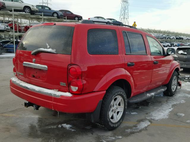 1D4HB48D54F231624 - 2004 DODGE DURANGO SL RED photo 4