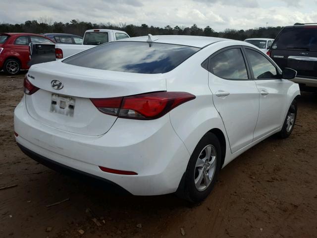 5NPDH4AEXEH483132 - 2014 HYUNDAI ELANTRA SE WHITE photo 4