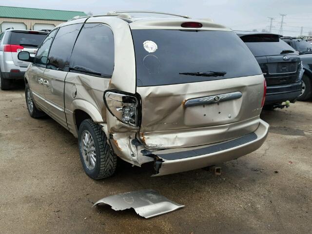 2C8GP64L73R150679 - 2003 CHRYSLER TOWN & COU GOLD photo 3