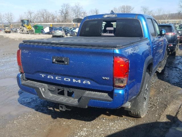 5TFCZ5AN1HX080616 - 2017 TOYOTA TACOMA DOU BLUE photo 4