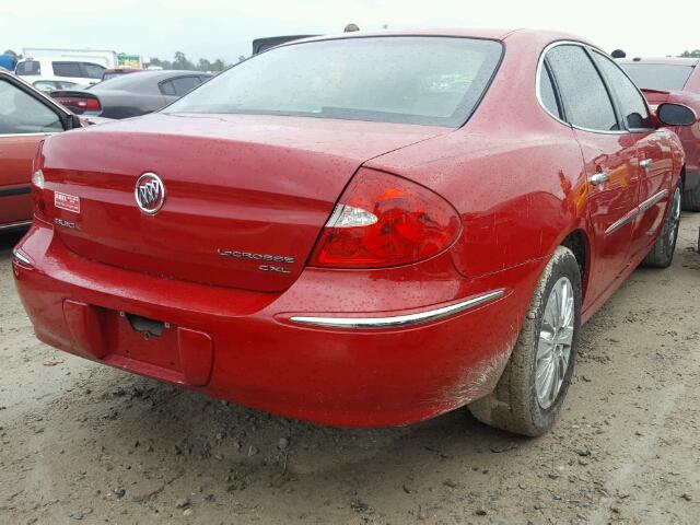 2G4WD582681144780 - 2008 BUICK LACROSSE C RED photo 4