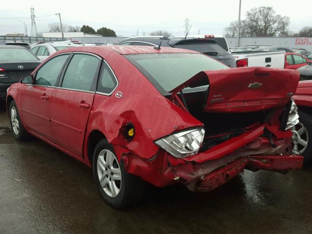 2G1WB58K979352574 - 2007 CHEVROLET IMPALA LS RED photo 3