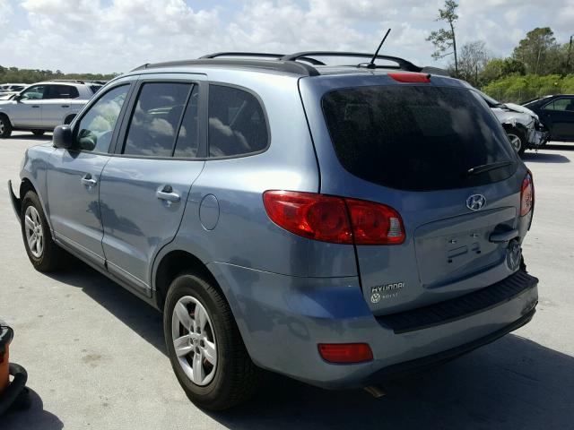 5NMSG13D29H288707 - 2009 HYUNDAI SANTA FE G BLUE photo 3