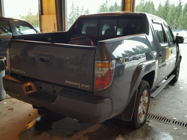 2HJYK16557H525322 - 2007 HONDA RIDGELINE GRAY photo 4