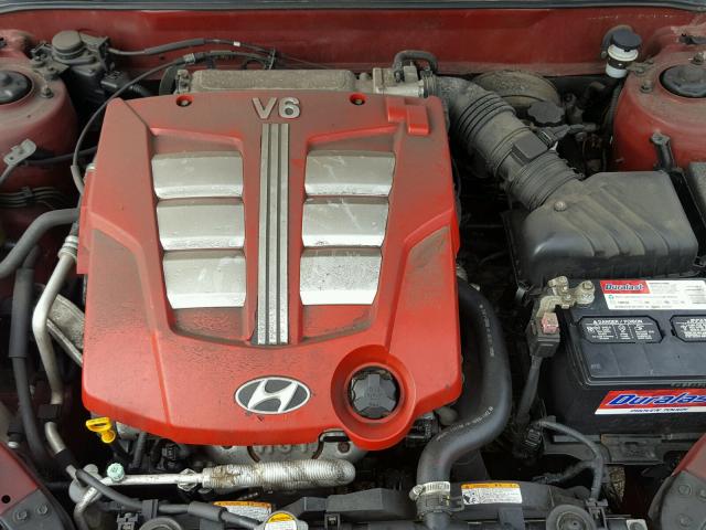 KMHHN65F06U202970 - 2006 HYUNDAI TIBURON GT RED photo 7