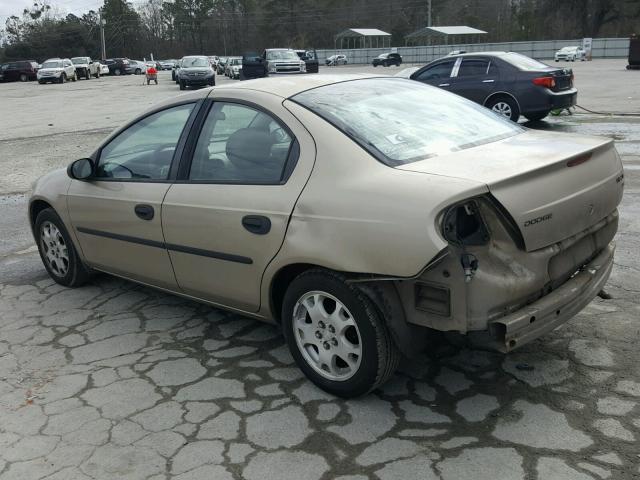 1B3ES26C43D176965 - 2003 DODGE NEON SE GOLD photo 3