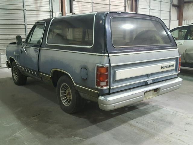 3B4GD12T1HM733647 - 1987 DODGE RAMCHARGER BLACK photo 3