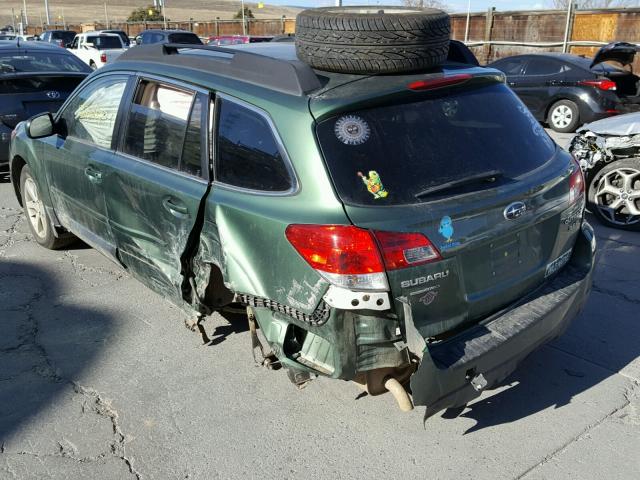 4S4BRDKC4D2207719 - 2013 SUBARU OUTBACK 3. GREEN photo 3