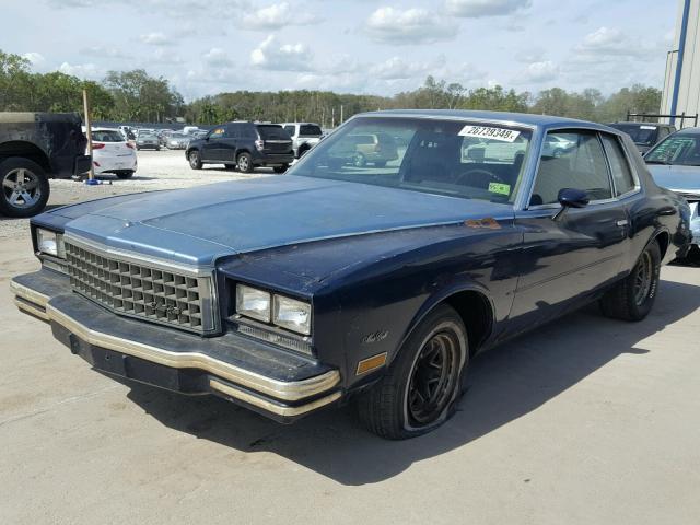 1Z37JA1452742 - 1980 CHEVROLET MONTE CARL BLUE photo 2