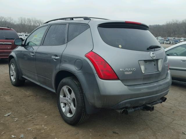 JN8AZ08W85W435893 - 2005 NISSAN MURANO SL GRAY photo 3