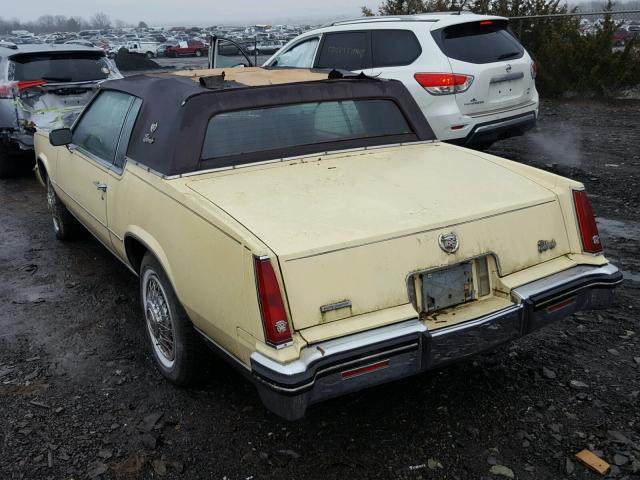 1G6EL5780FE623915 - 1985 CADILLAC ELDORADO YELLOW photo 3