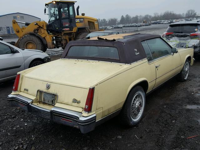 1G6EL5780FE623915 - 1985 CADILLAC ELDORADO YELLOW photo 4