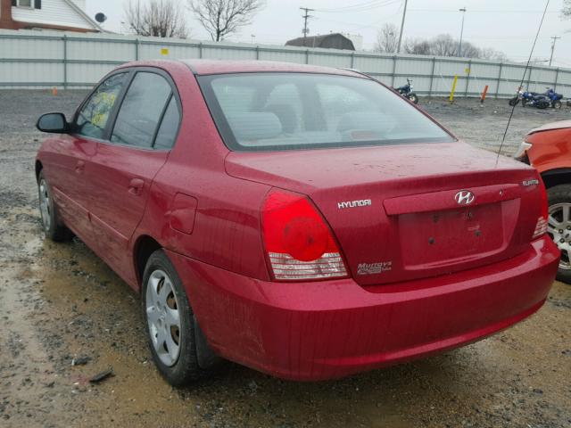 KMHDN46D85U115378 - 2005 HYUNDAI ELANTRA GL RED photo 3