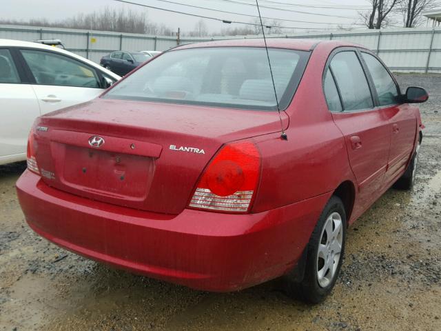 KMHDN46D85U115378 - 2005 HYUNDAI ELANTRA GL RED photo 4