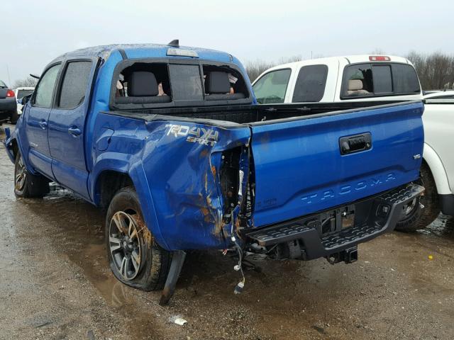 3TMCZ5AN6HM101997 - 2017 TOYOTA TACOMA DOU BLUE photo 3