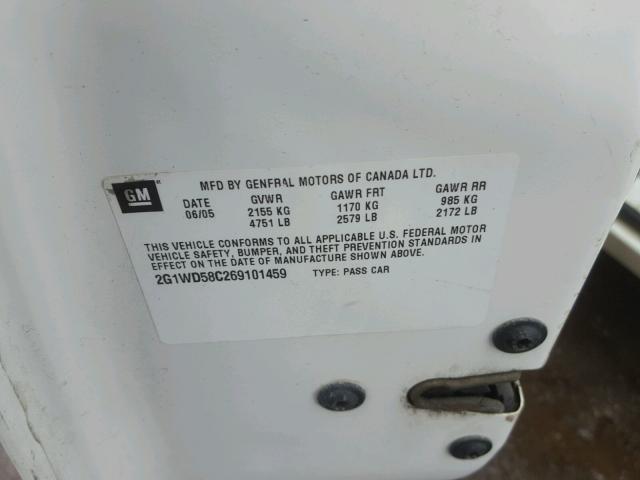 2G1WD58C269101459 - 2006 CHEVROLET IMPALA SUP 白色 照片 10