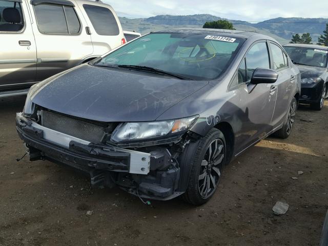 19XFB2F91FE252989 - 2015 HONDA CIVIC EXL GRAY photo 2