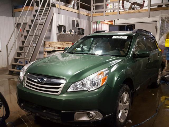 4S4BRCGC3B3347996 - 2011 SUBARU OUTBACK 2. GREEN photo 2