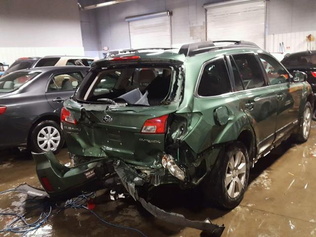 4S4BRCGC3B3347996 - 2011 SUBARU OUTBACK 2. GREEN photo 4