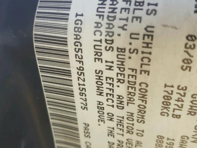 1G8AG52F95Z156775 - 2005 SATURN ION LEVEL ნაცრისფერი ფოტო 10