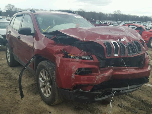 1C4PJLAB8FW722593 - 2015 JEEP CHEROKEE S MAROON photo 1