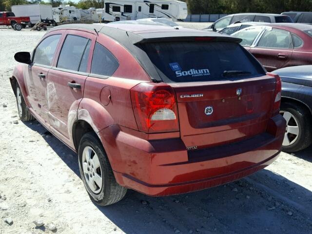 1B3HB28B47D532094 - 2007 DODGE CALIBER BURGUNDY photo 3