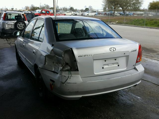 KMHCG45C63U427727 - 2003 HYUNDAI ACCENT GL SILVER photo 3