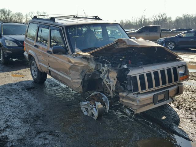 1J4FF58SXYL199722 - 2000 JEEP CHEROKEE C TAN photo 1