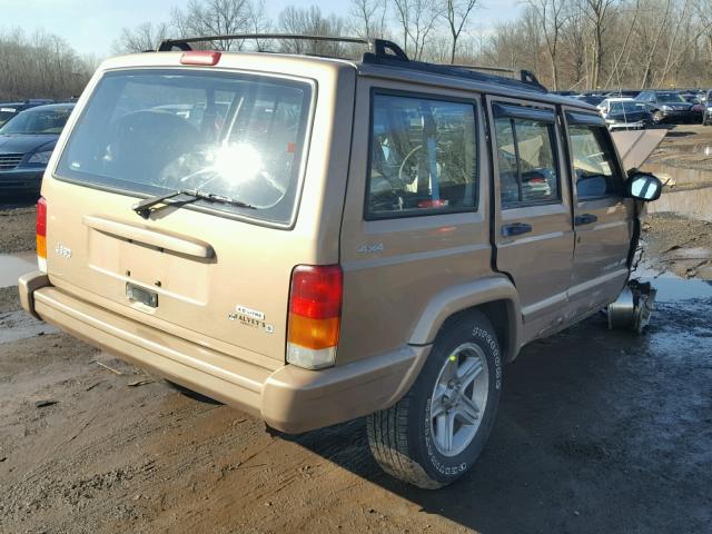 1J4FF58SXYL199722 - 2000 JEEP CHEROKEE C TAN photo 4