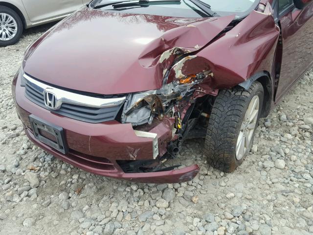 2HGFB2F89CH557147 - 2012 HONDA CIVIC EX მუქწითელი ფოტო 9