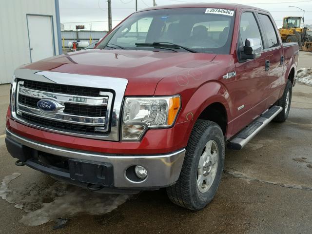 1FTFW1ET4DFA62070 - 2013 FORD F150 SUPER RED photo 2