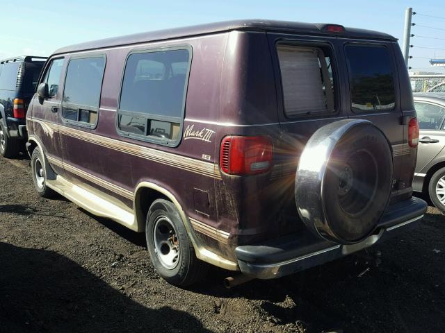 2B6HB21Y3VK501097 - 1997 DODGE RAM VAN B2 BURGUNDY photo 3