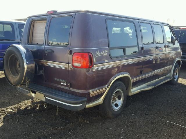 2B6HB21Y3VK501097 - 1997 DODGE RAM VAN B2 BURGUNDY photo 4