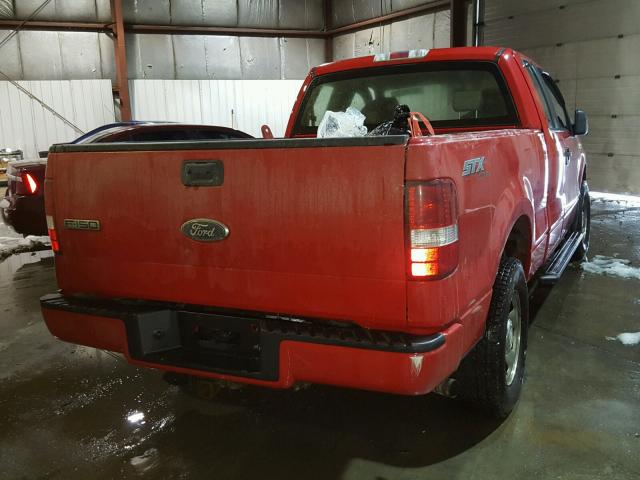 1FTRX14W88FC16310 - 2008 FORD F150 RED photo 4