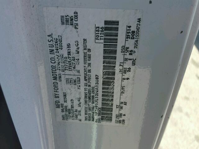 1FTPF17L13NA13687 - 2003 FORD F150 Ақ фото 10