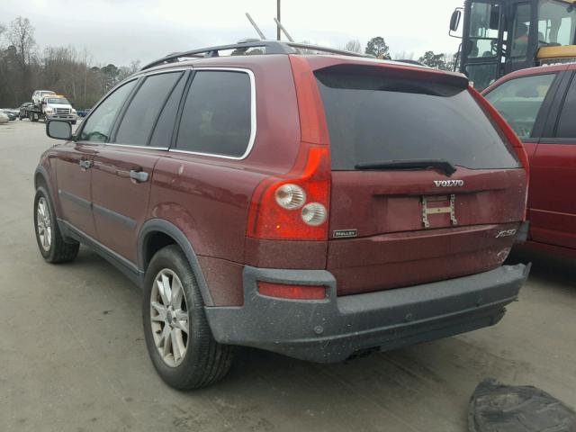 YV1CZ91HX41095527 - 2004 VOLVO XC90 T6 MAROON photo 3