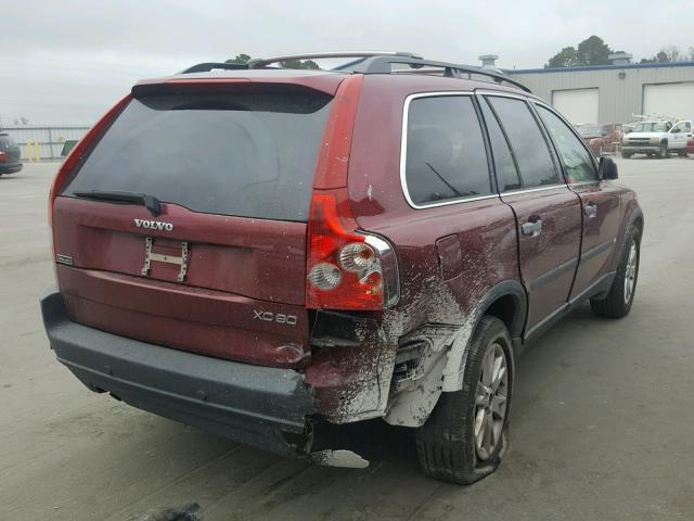 YV1CZ91HX41095527 - 2004 VOLVO XC90 T6 MAROON photo 4