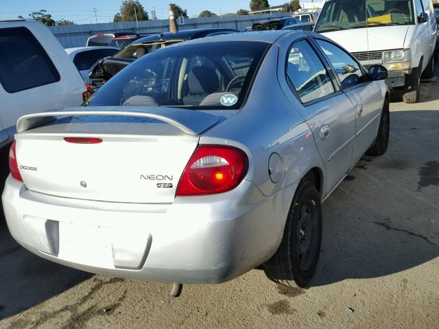 1B3ES56C05D263282 - 2005 DODGE NEON SXT SILVER photo 4