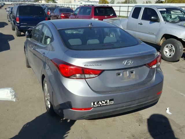 KMHDH4AE9FU252774 - 2015 HYUNDAI ELANTRA SE GRAY photo 3