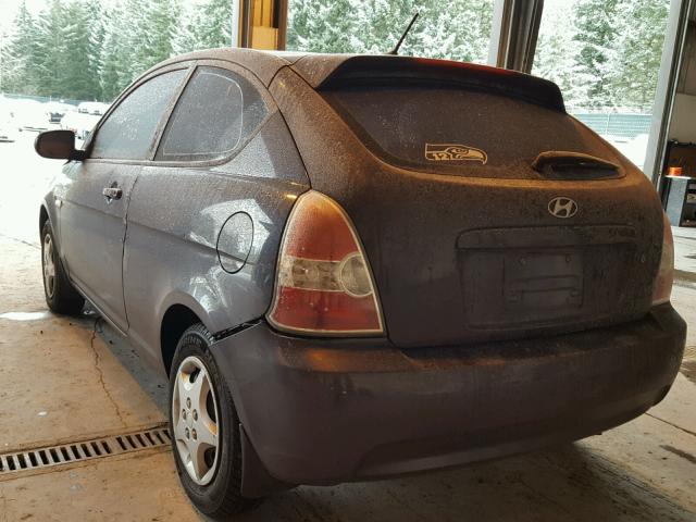 KMHCN3BC3AU163495 - 2010 HYUNDAI ACCENT SE GRAY photo 3