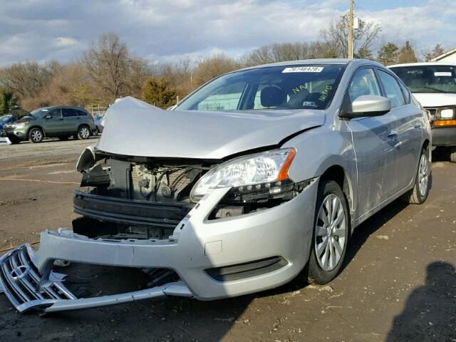 3N1AB7AP0DL560650 - 2013 NISSAN SENTRA S SILVER photo 2