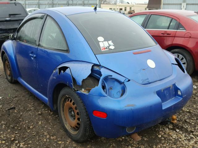 3VWBP21C43M443789 - 2003 VOLKSWAGEN NEW BEETLE BLUE photo 3