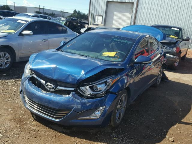 KMHDH4AEXFU455575 - 2015 HYUNDAI ELANTRA SE BLUE photo 2